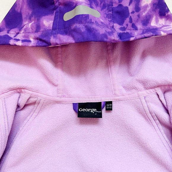 George Fleece Lined Purple Tie-Dye Print Jacket 4-5 - Picture 4 of 5